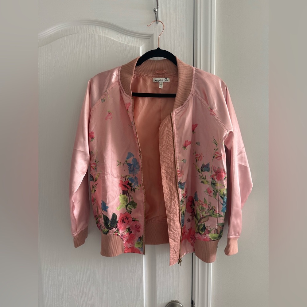 Floral Women's Bomber Jacket in Pink